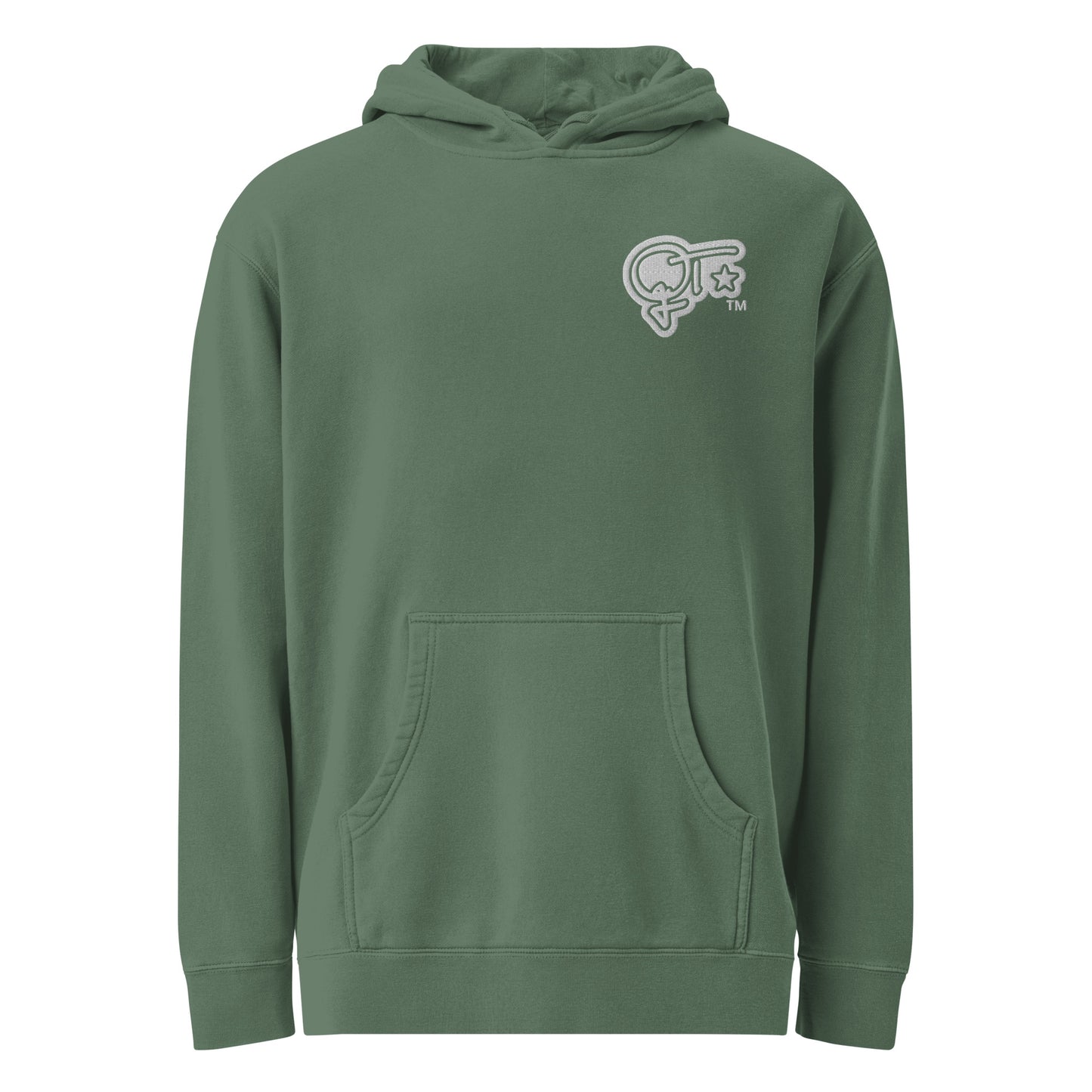QILLTIME Logo Embroidery Unisex pigment-dyed hoodie