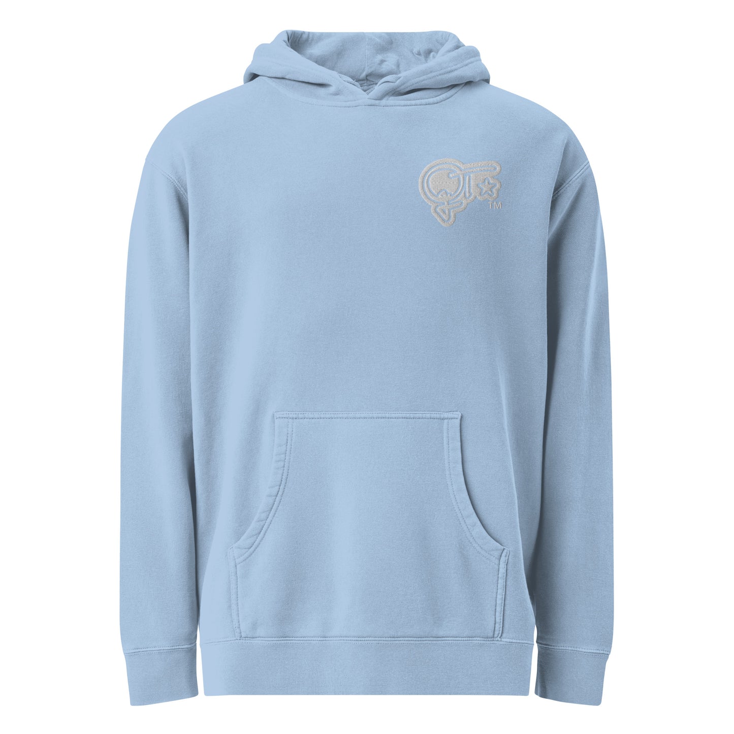 QILLTIME Logo Embroidery Unisex pigment-dyed hoodie