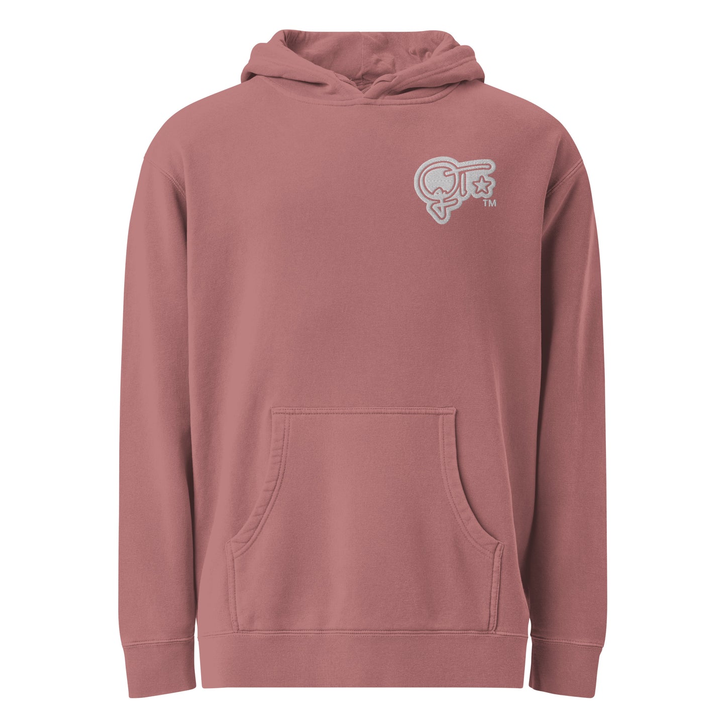 QILLTIME Logo Embroidery Unisex pigment-dyed hoodie