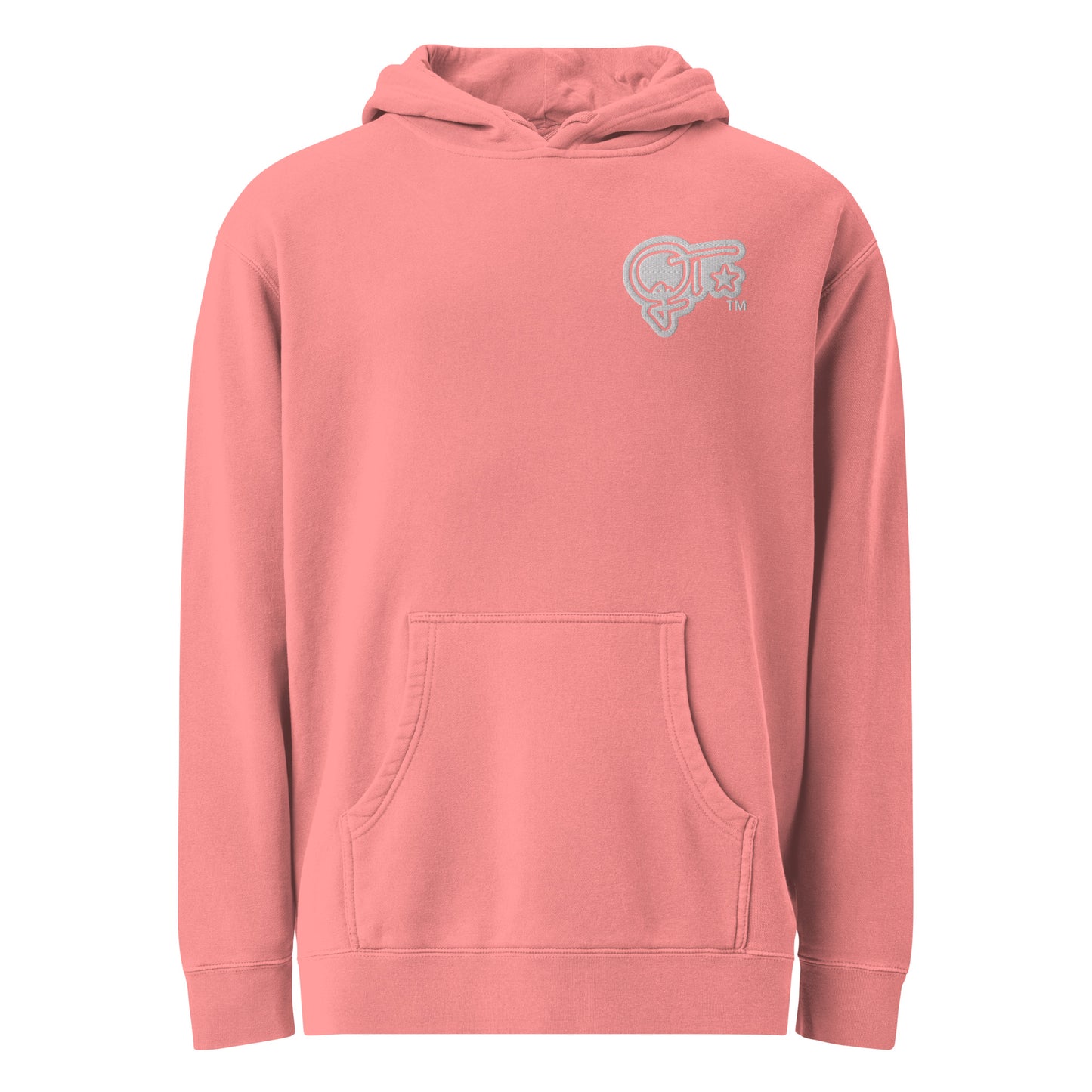 QILLTIME Logo Embroidery Unisex pigment-dyed hoodie