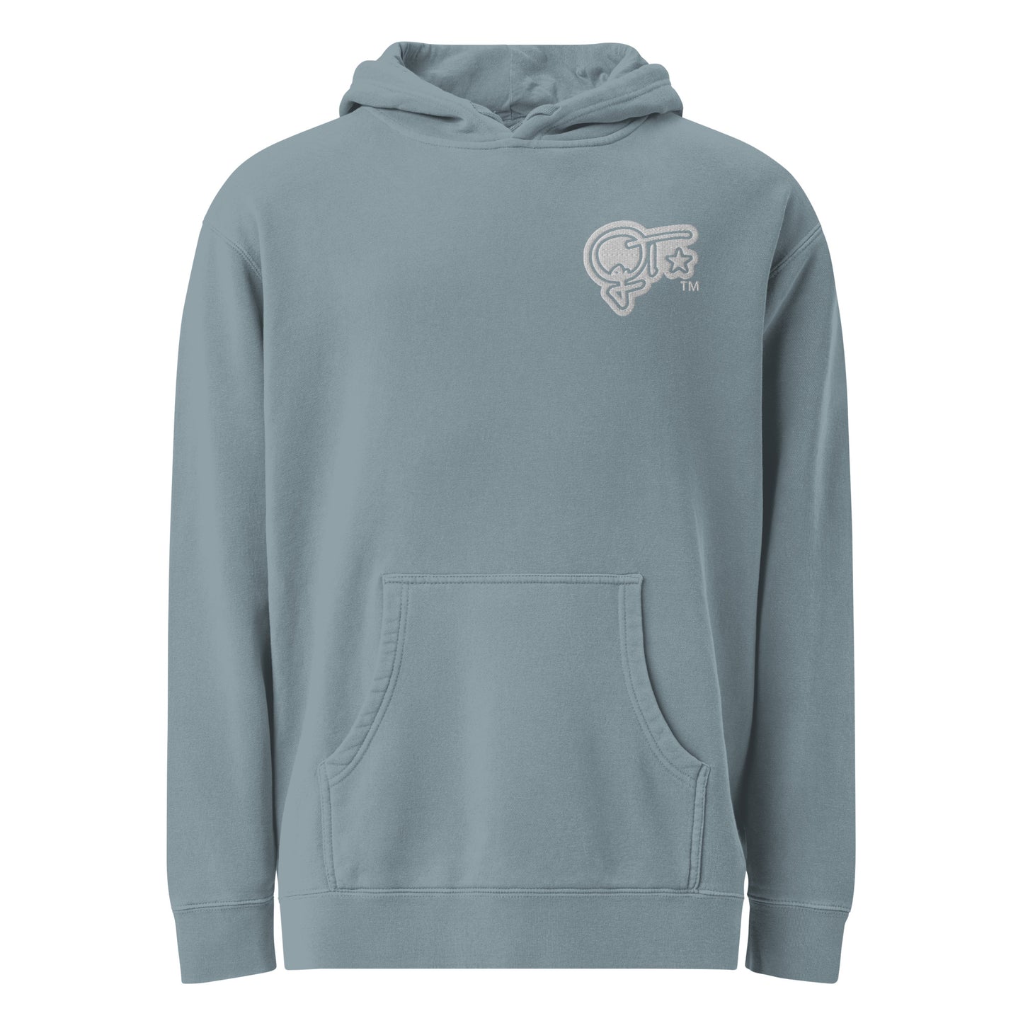QILLTIME Logo Embroidery Unisex pigment-dyed hoodie