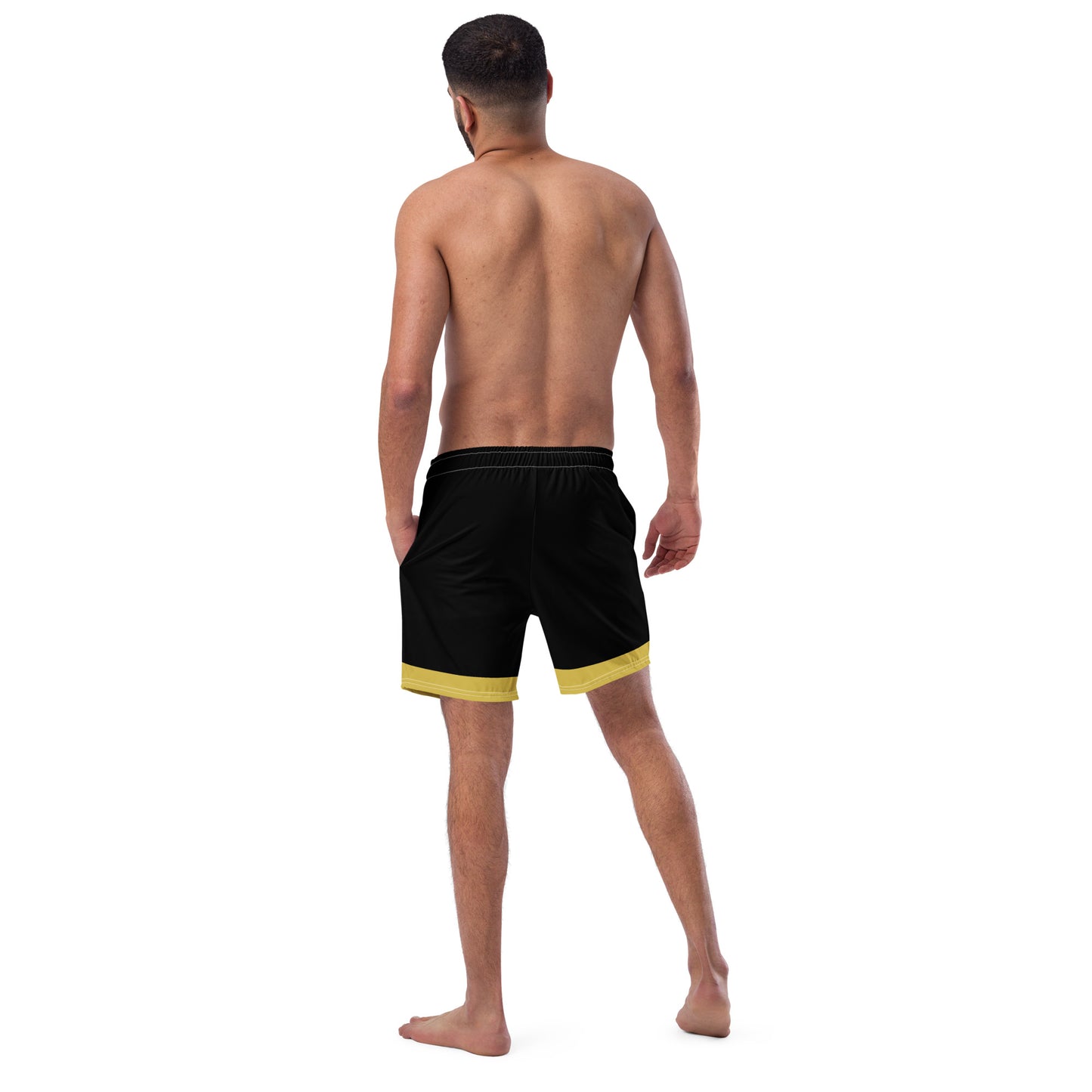 QILLTIME SPORTS Swim Trunks- Black, Old Gold