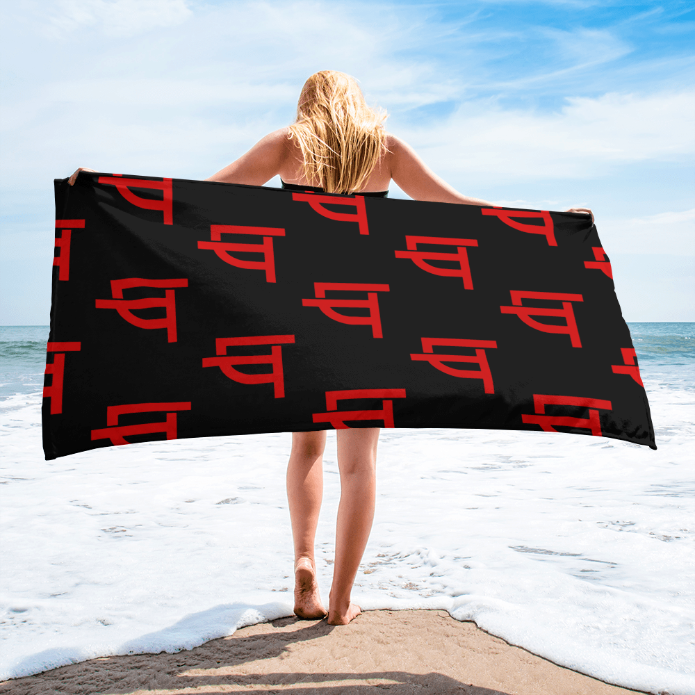 Black QILLTIME Towel Logo Red