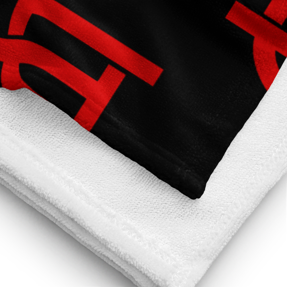 Black QILLTIME Towel Logo Red