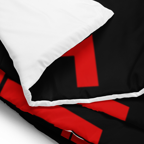 Black QILLTIME Comforter Logo Red