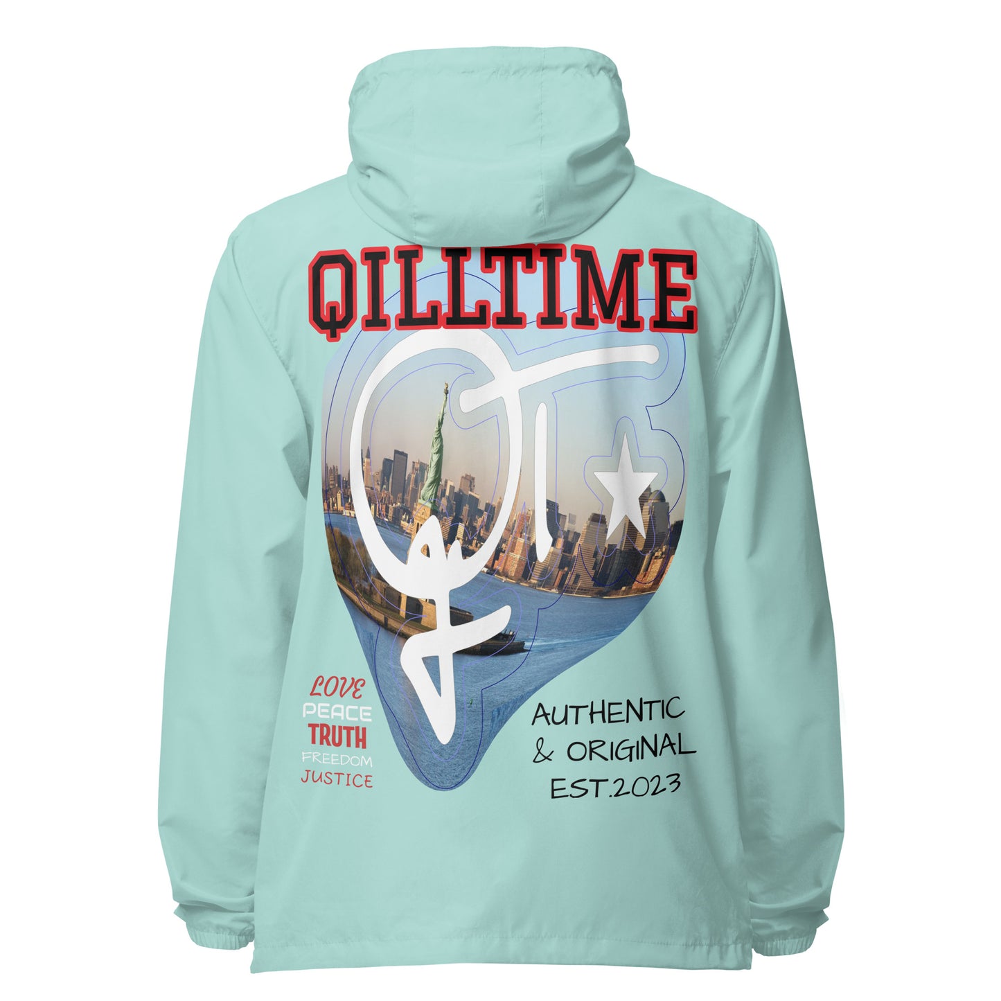 QILLTIME Original graphic Unisex lightweight zip up windbreaker x NYC