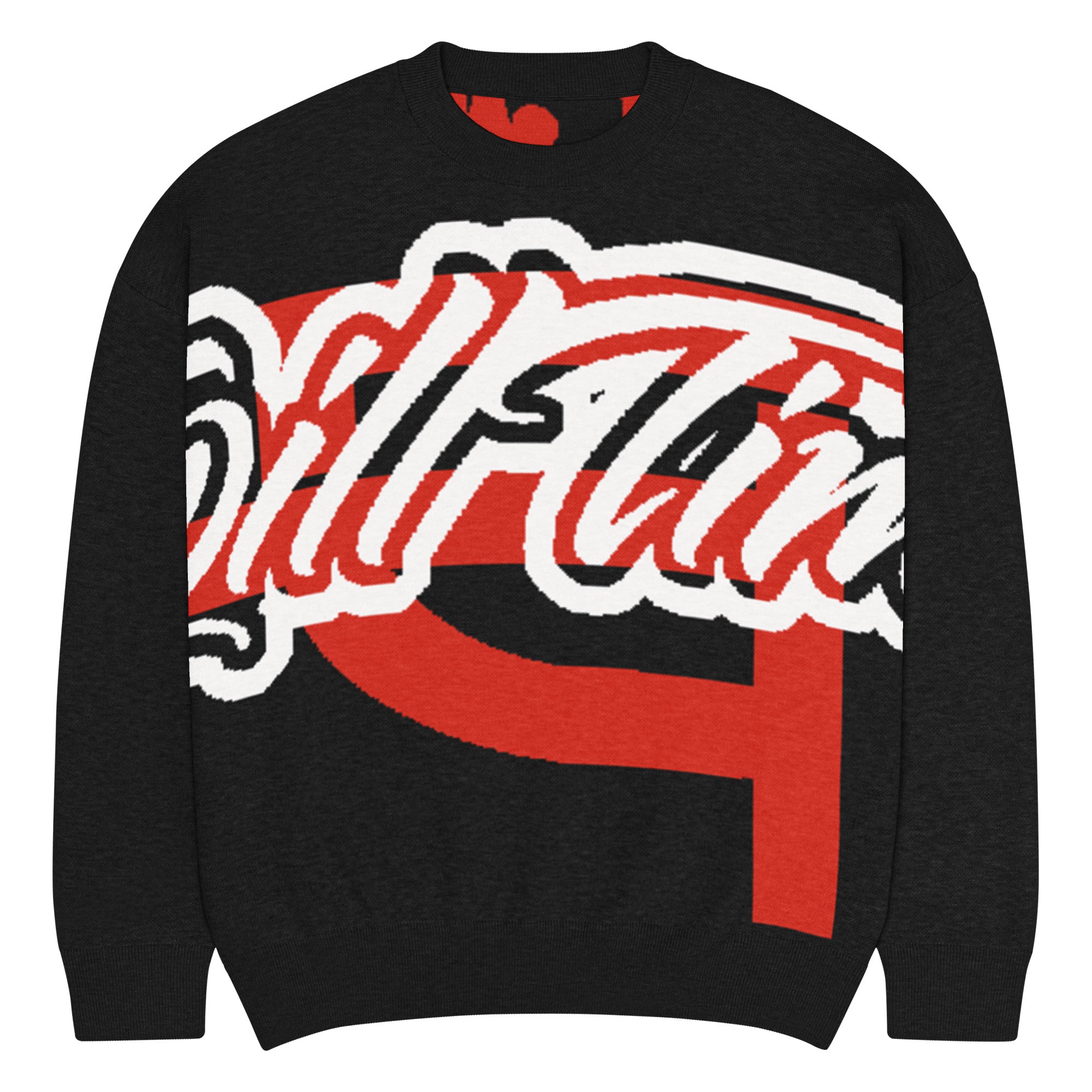 QILLTIME knitted crew neck sweater Logo Red – QiLLTiME, LLC